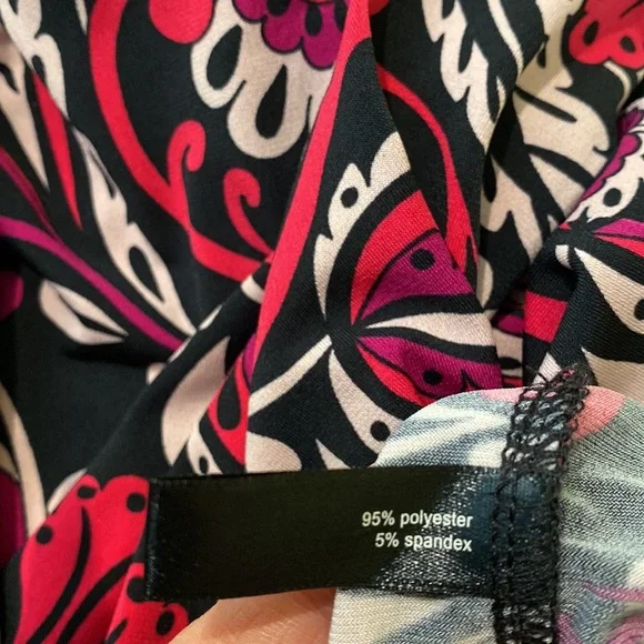 Fashion Bug Sleeveless Printed Pink and Black Dress, Large - Picture 9 of 9